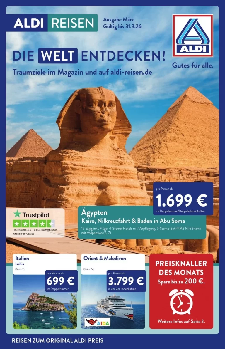 Prospekt Aldi Nord Reisen März 2026
