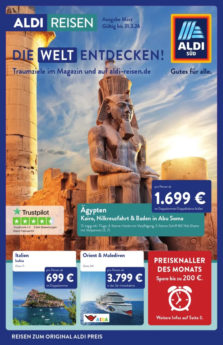 Aldi Süd Reisen März 2026