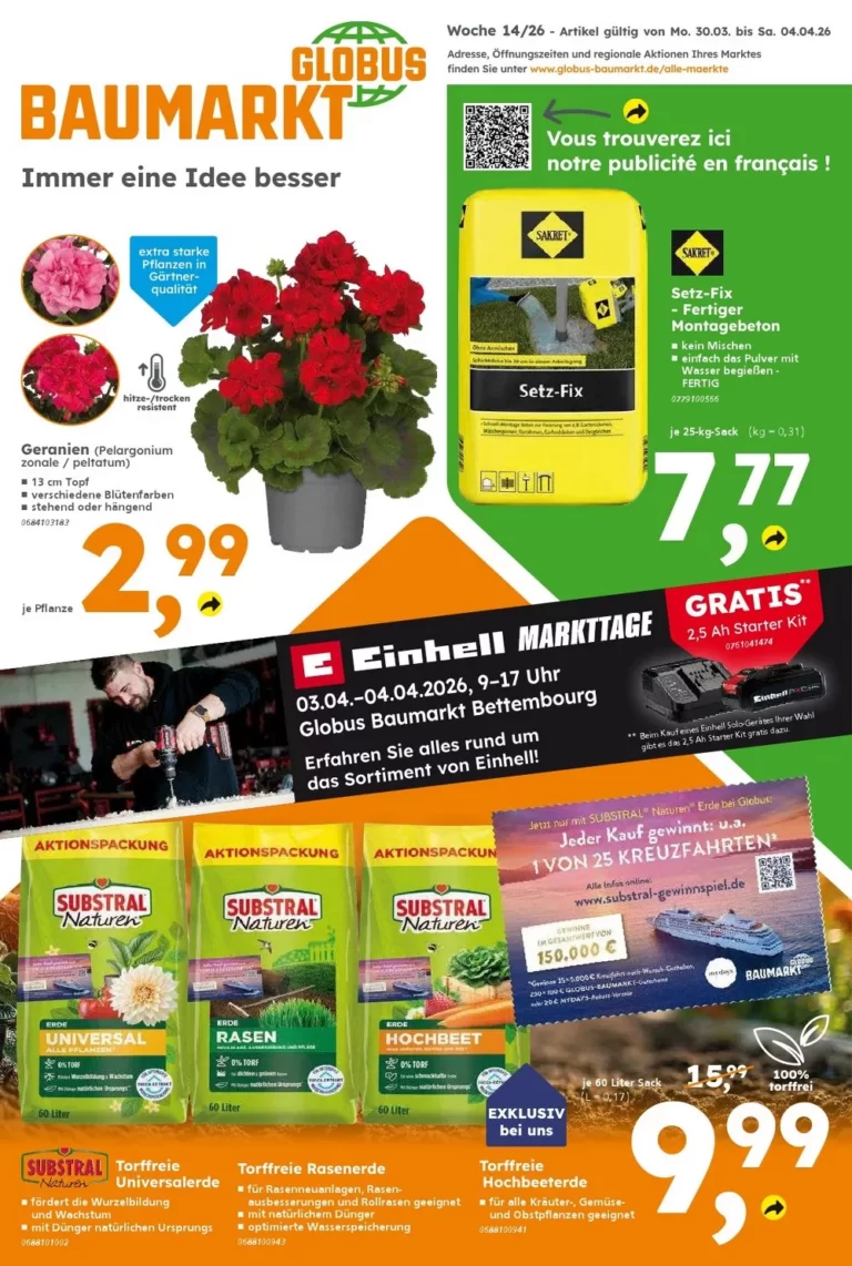 Globus Baumarkt Prospekt 30.03.2026 bis 04.04.2026