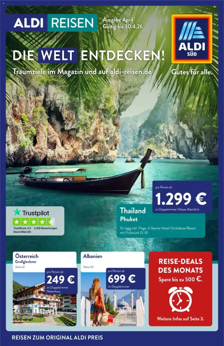 Aldi Süd Reisen April 2026