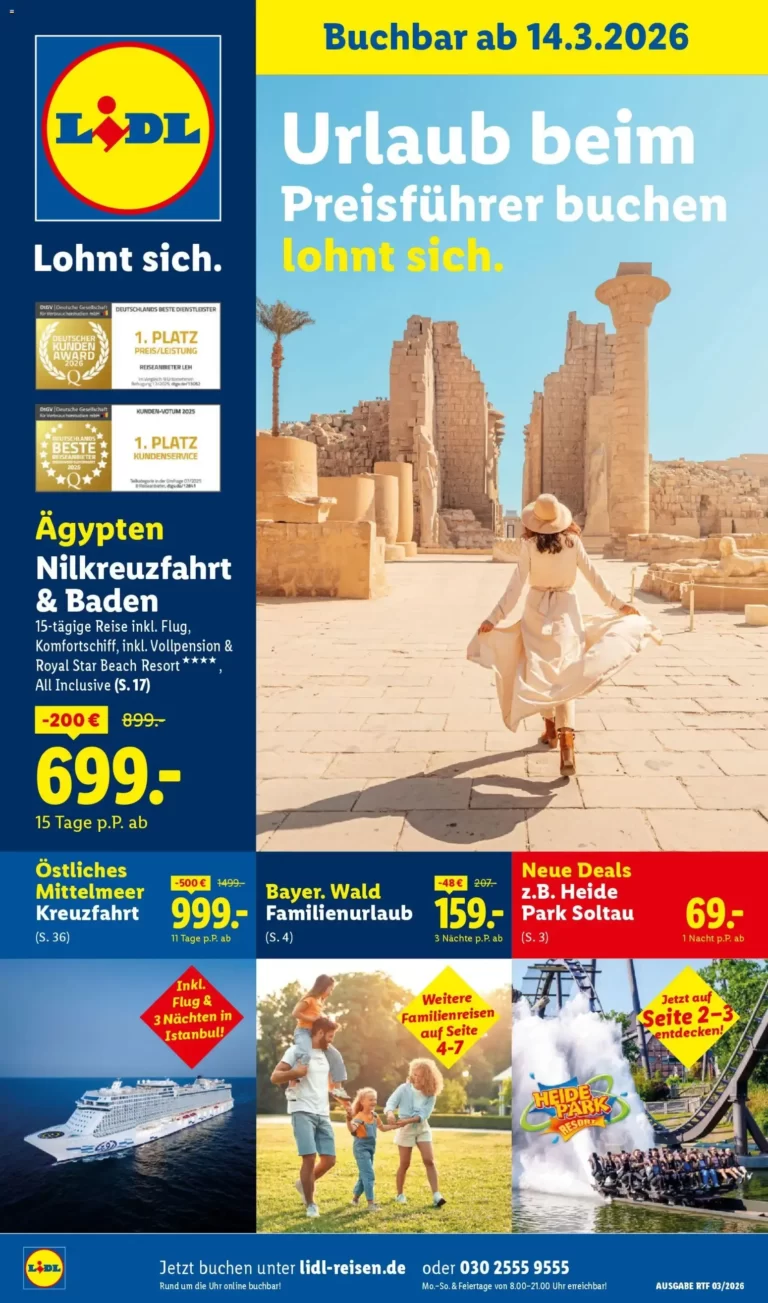 Lidl Prospekt Reisen ab 14.03.2026