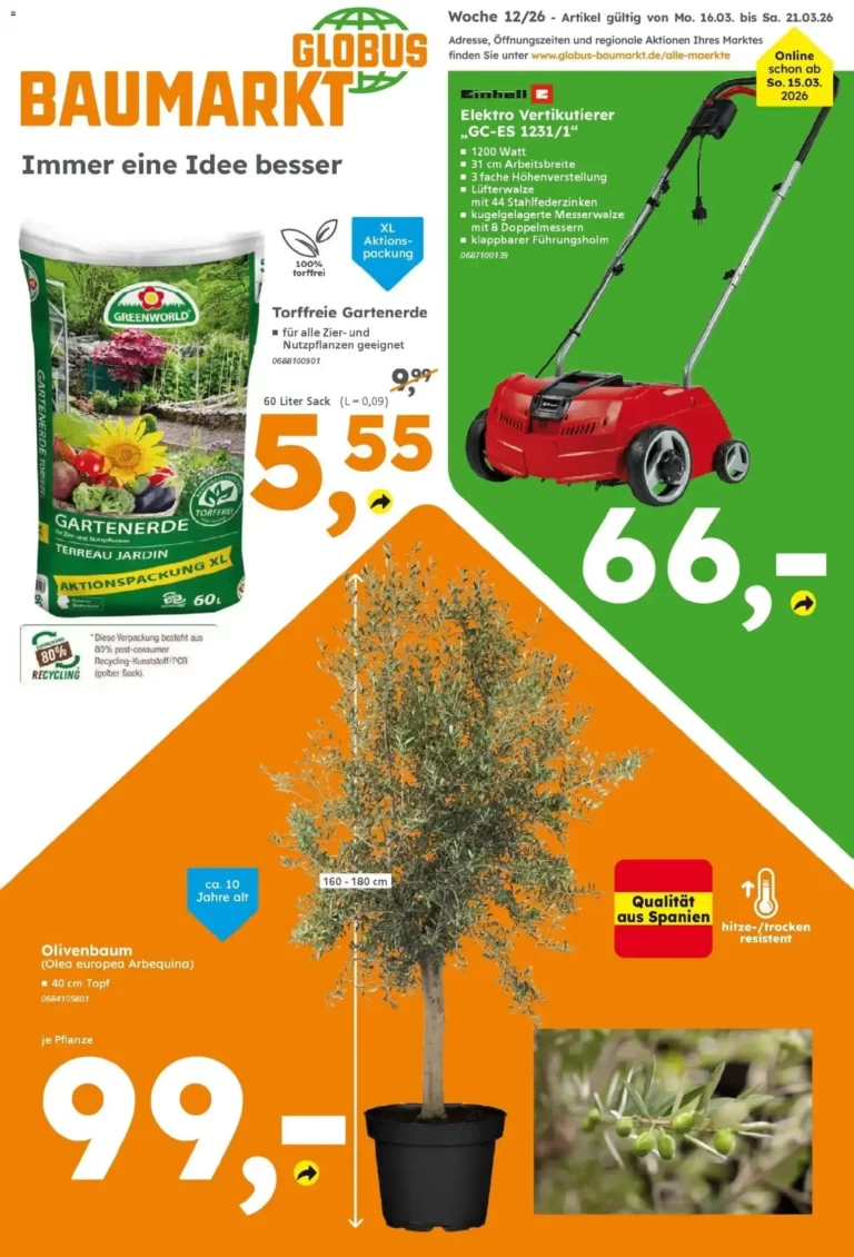 Globus Baumarkt Prospekt 16.03.2026 bis 21.03.2026