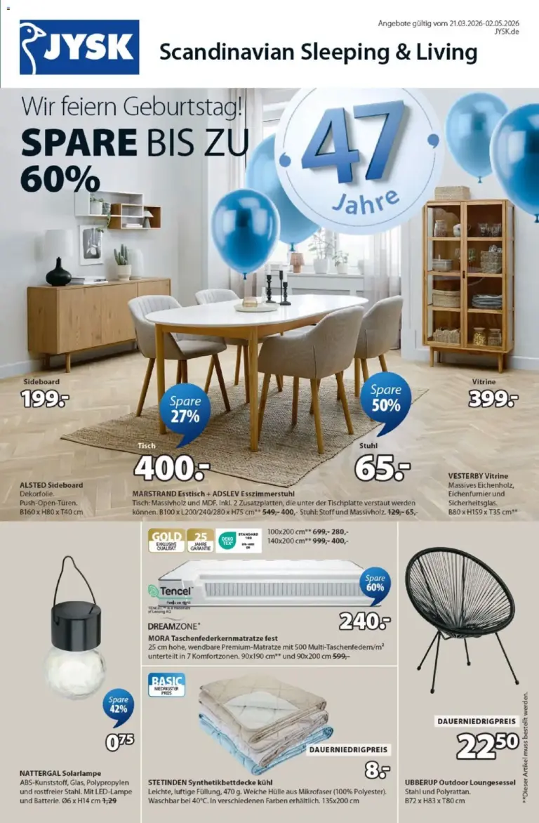 JYSK Aktuelle Prospekt ab 21.03.2026 zum Blättern