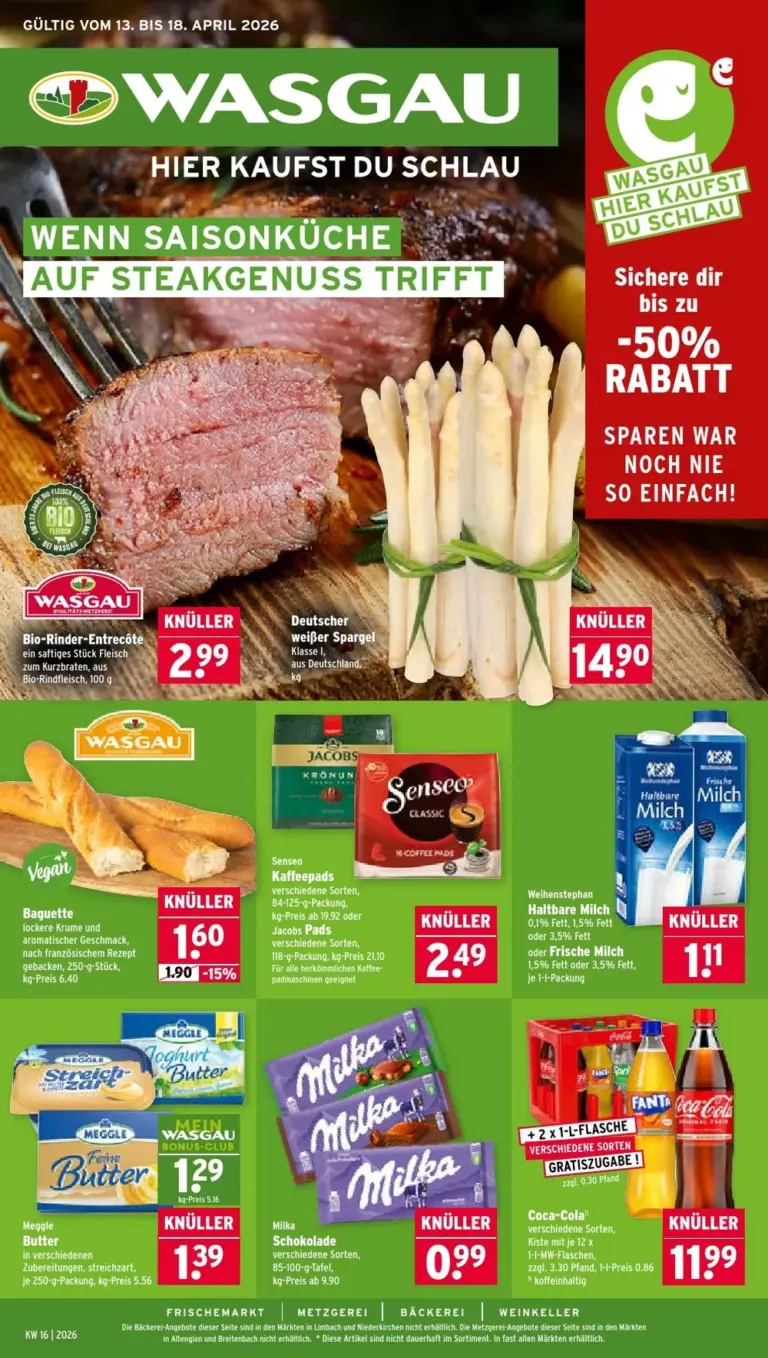 Prospekt Wasgau 13.04.2026 bis 18.04.2026