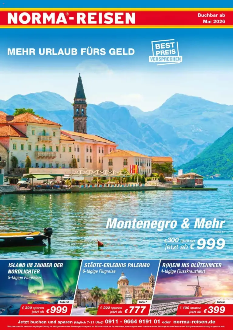 Norma Reisen ab 01.05.2026 zum blättern Angebote