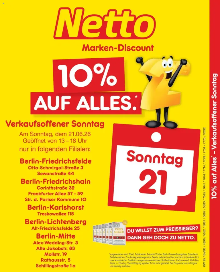 Netto Marken-Discount Verkaufsoffener Sonntag in deiner Nähe ab 15.06.2026 Angebote