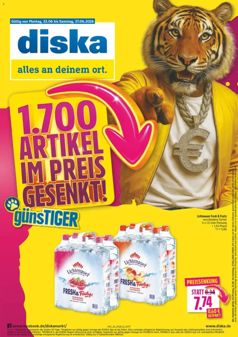 Diska Prospekt ab 22.06.2026 zum Blättern
