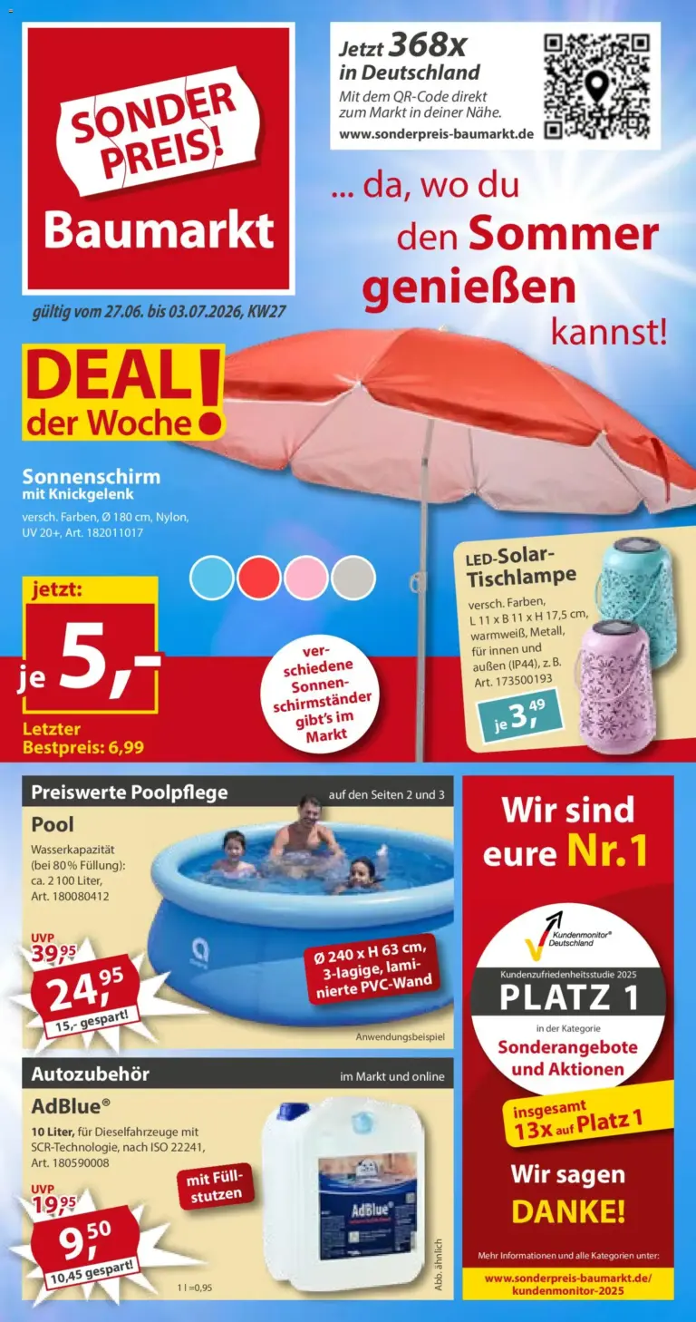 Sonderpreis Baumarkt Prospekt ab 27.06.2026 zum Blättern