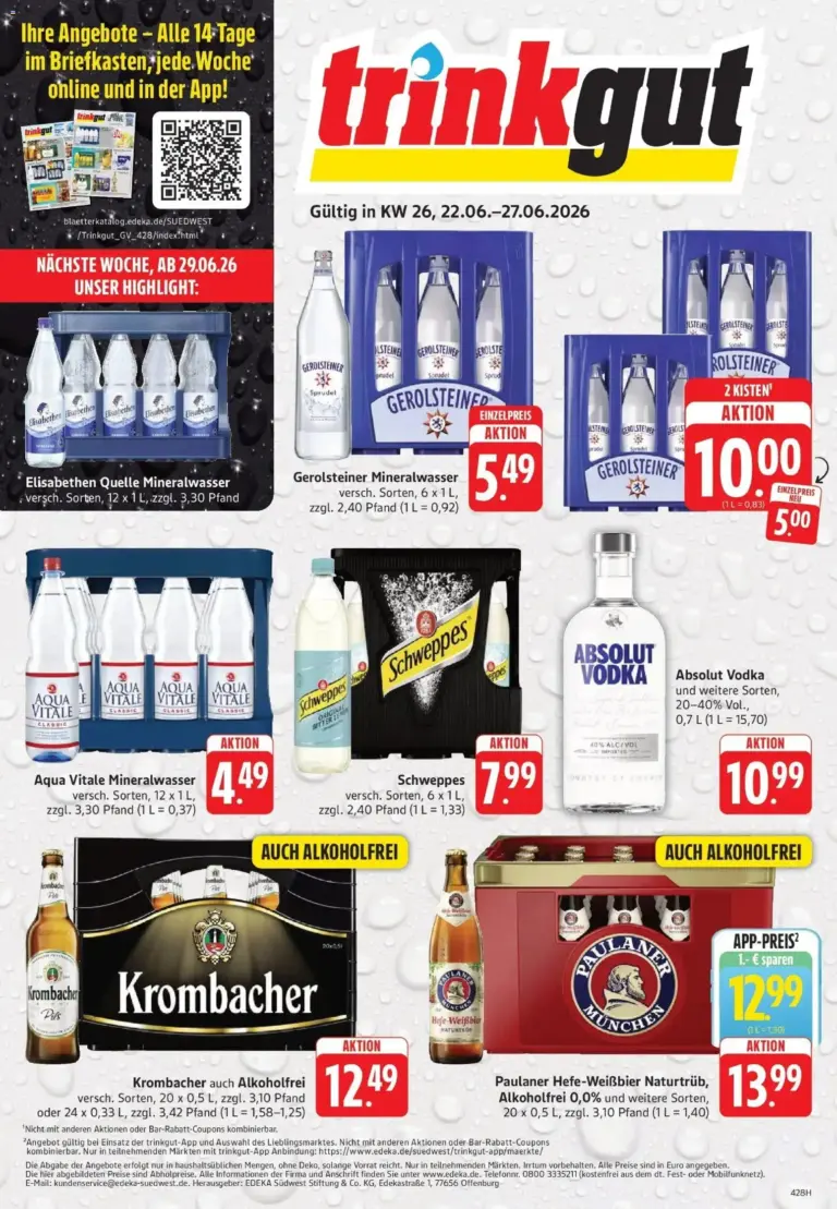 Trinkgut Prospekt ab 22.06.2026 Angebote online