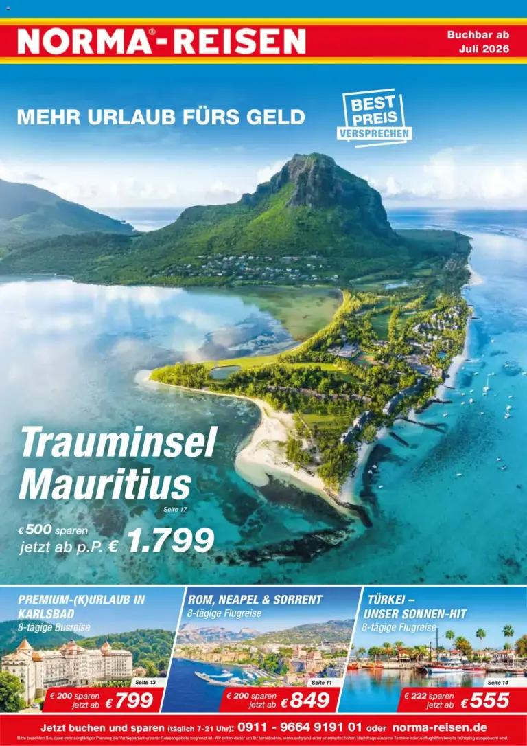 Norma Reisen ab 01.07.2026 zum blättern Angebote