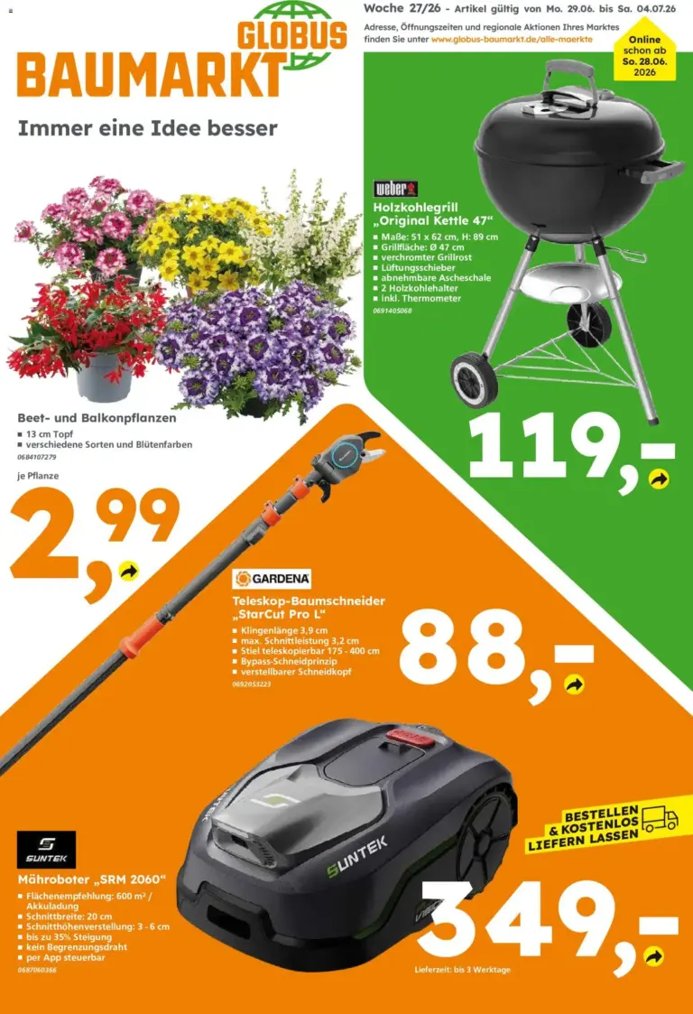 Globus Baumarkt Prospekt Berlin-Treptow ab 29.06.2026 zum Blättern