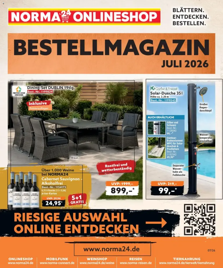 Norma Bestellmagazin Juli 2026 ab 01.07.2026 zum blättern Angebote