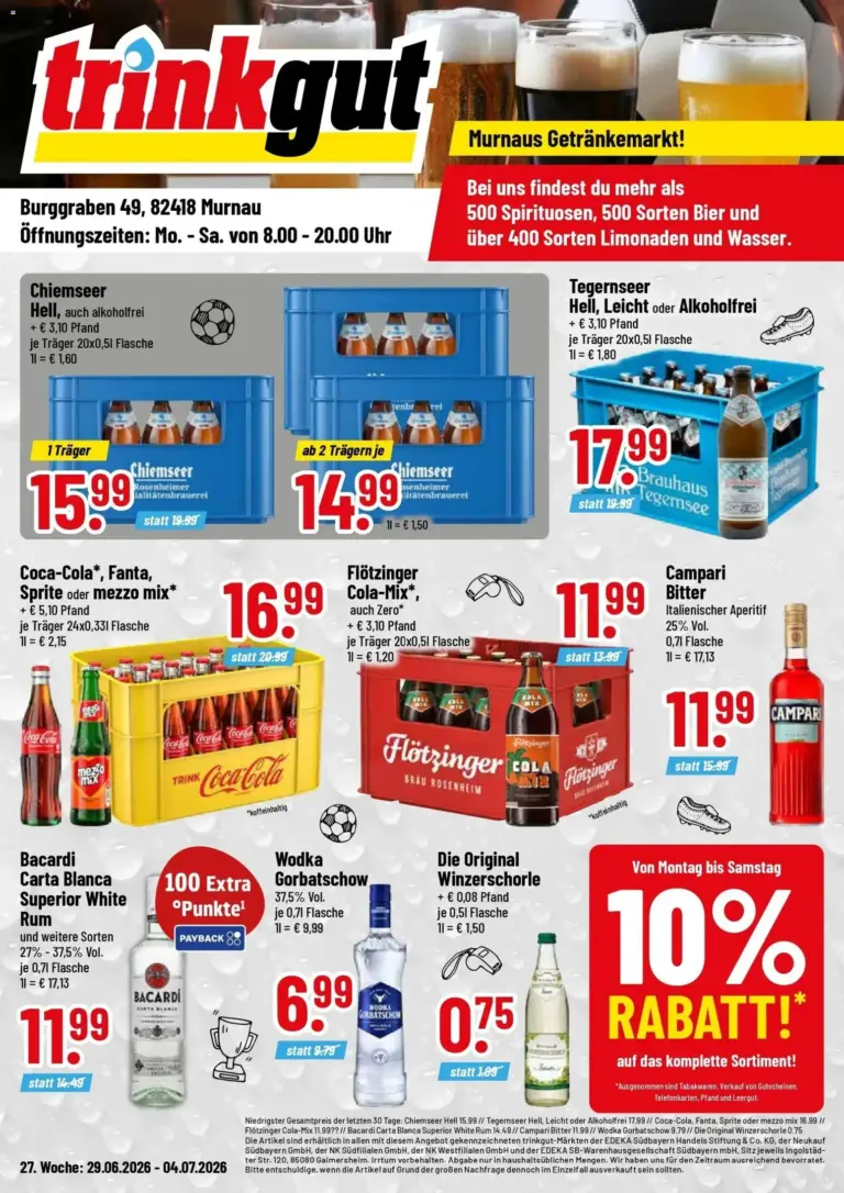 Trinkgut - trinkgut Wochenangebote ab 28.06.2026 Angebote online