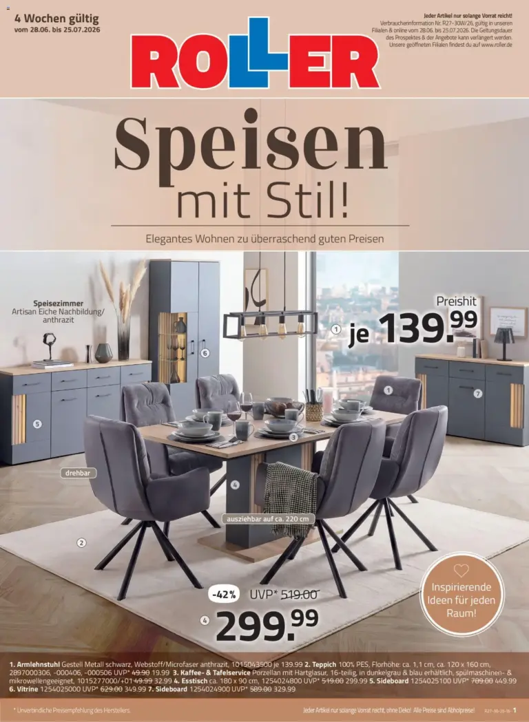 Roller Speisen Katalog ab 28.06.2026 zum Blättern