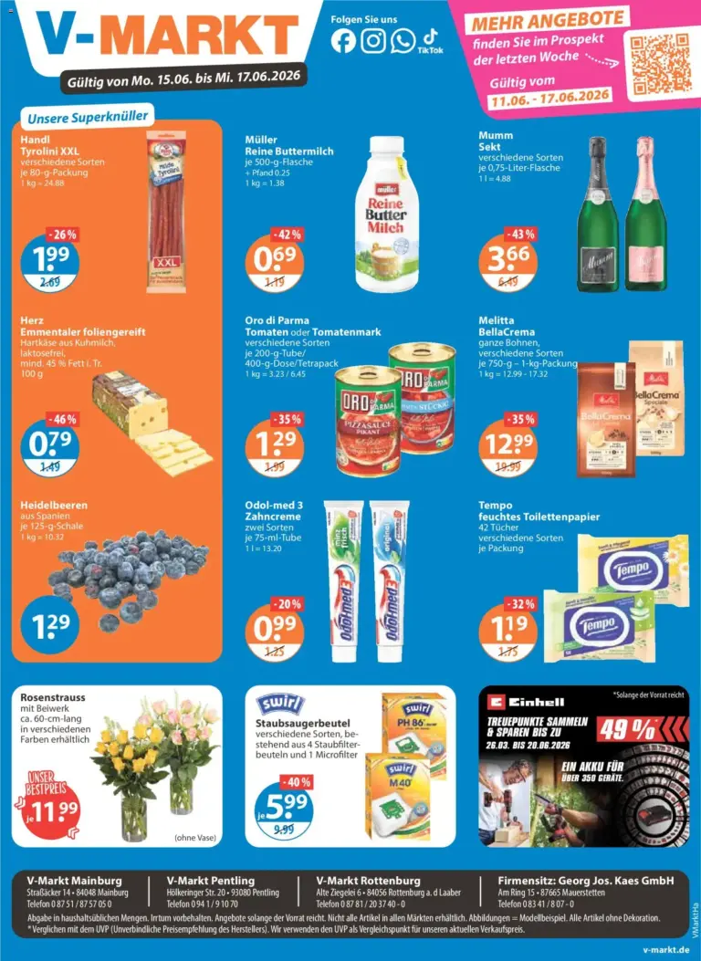Angebote V-Markt Hallertau / Oberpfalz ab Montag ab 15.06.2026