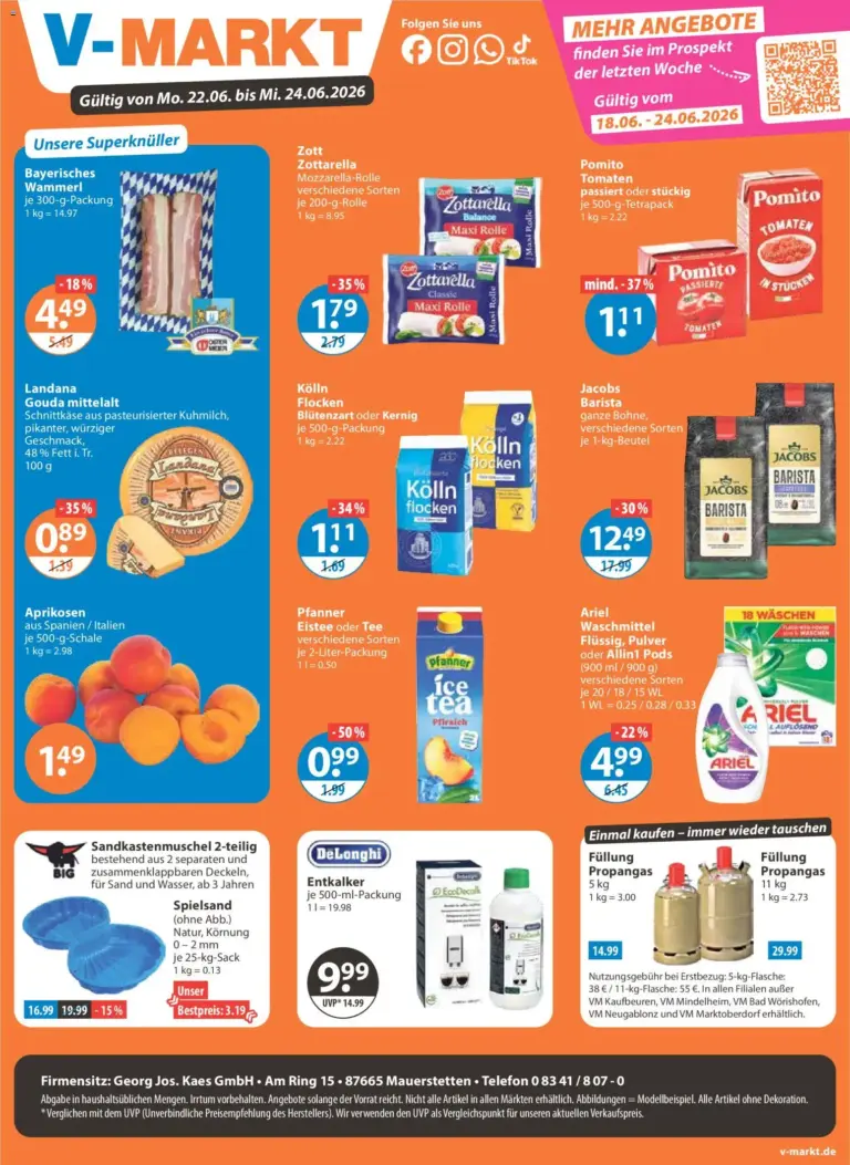 Angebote V-Markt Schwaben / Oberbayern ab Montag ab 22.06.2026