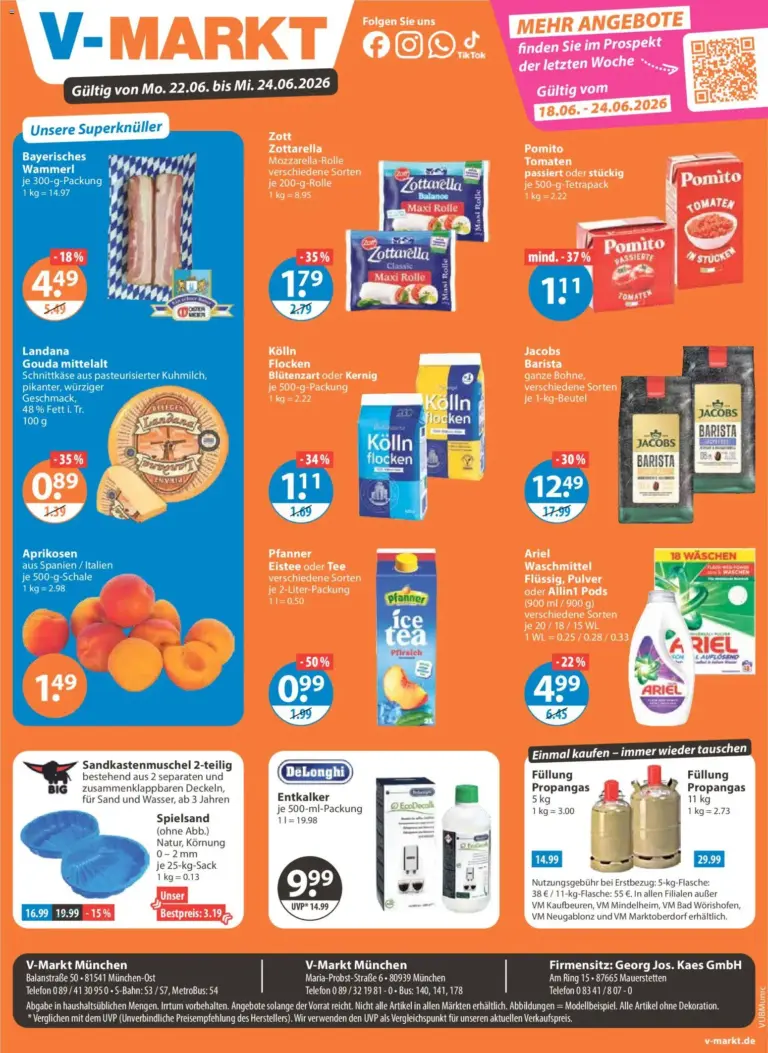 Angebote V-Markt München ab Montag ab 22.06.2026
