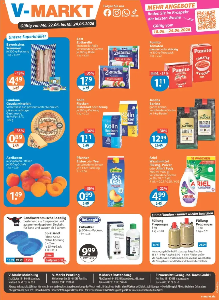 Angebote V-Markt Hallertau / Oberpfalz ab Montag ab 22.06.2026