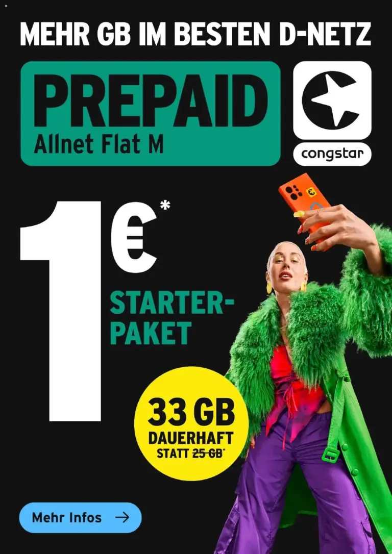 Angebote - Congstar STARTER-PAKET FÜR 1 €! ab 28.06.2026 Angebote Online