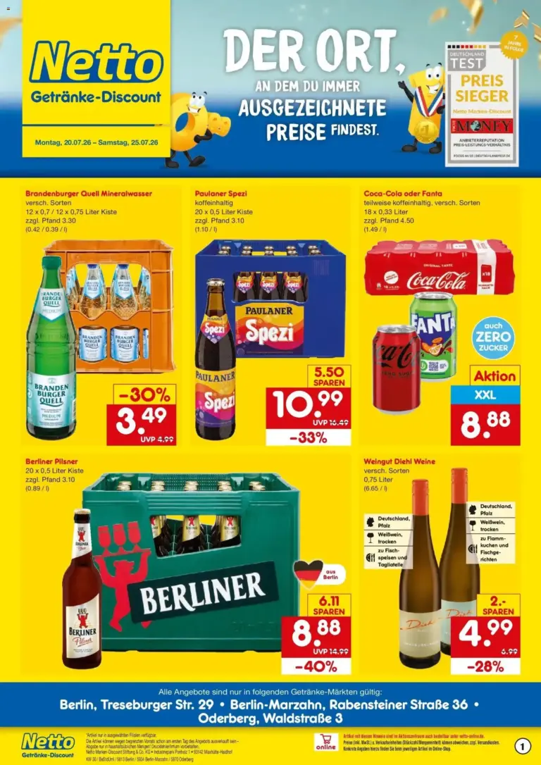 Netto Marken-Discount Prospekt Berlin ab 20.07.2026 Angebote