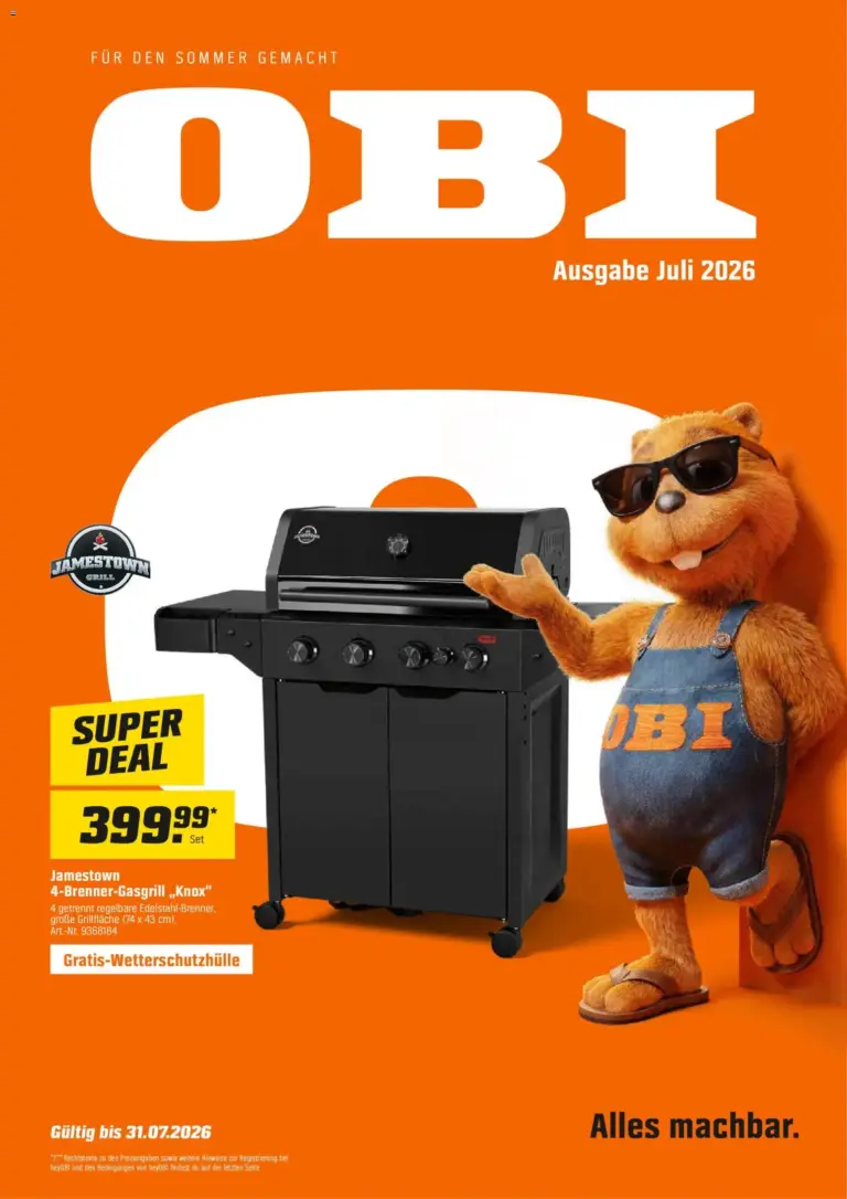 Obi Prospekt ab 01.07.2026 zum Blättern