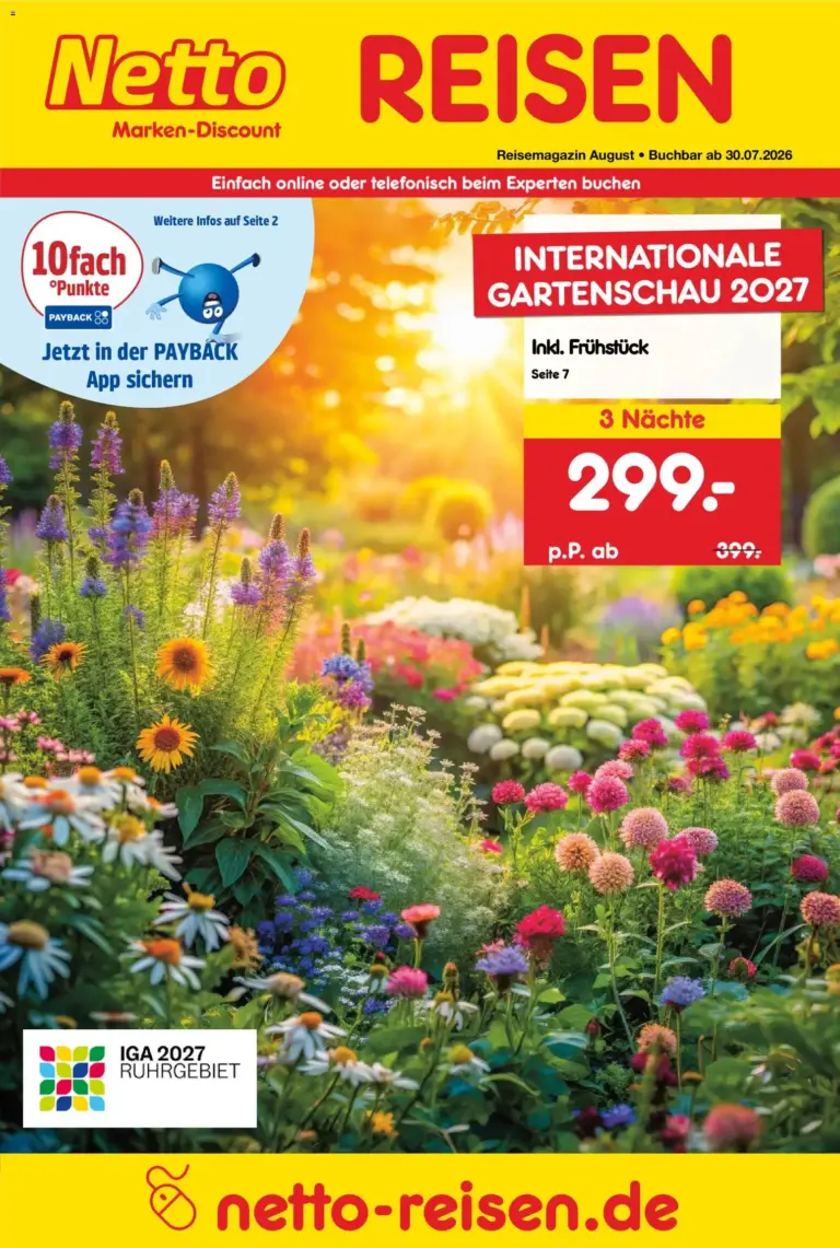 Netto Reisen Prospekt ab 30.07.2026 zum Blättern
