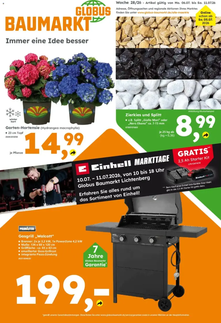 Globus Baumarkt Prospekt ab 06.07.2026 zum Blättern