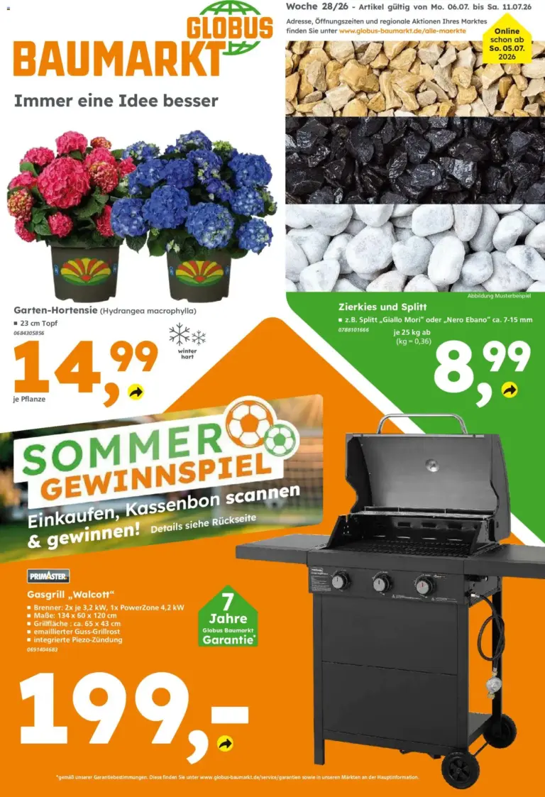 Globus Baumarkt Prospekt Oranienburg-Germendorf ab 06.07.2026 zum Blättern