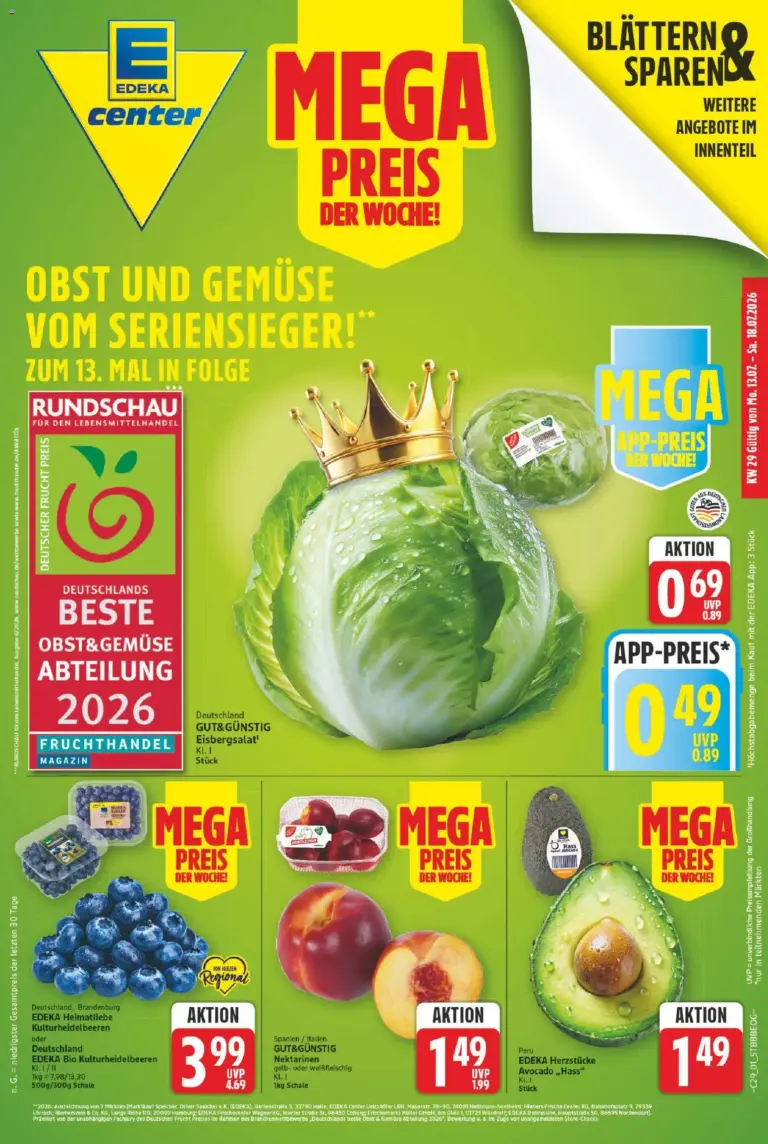 E center Prospekt ab 13.07.2026 zum Blättern