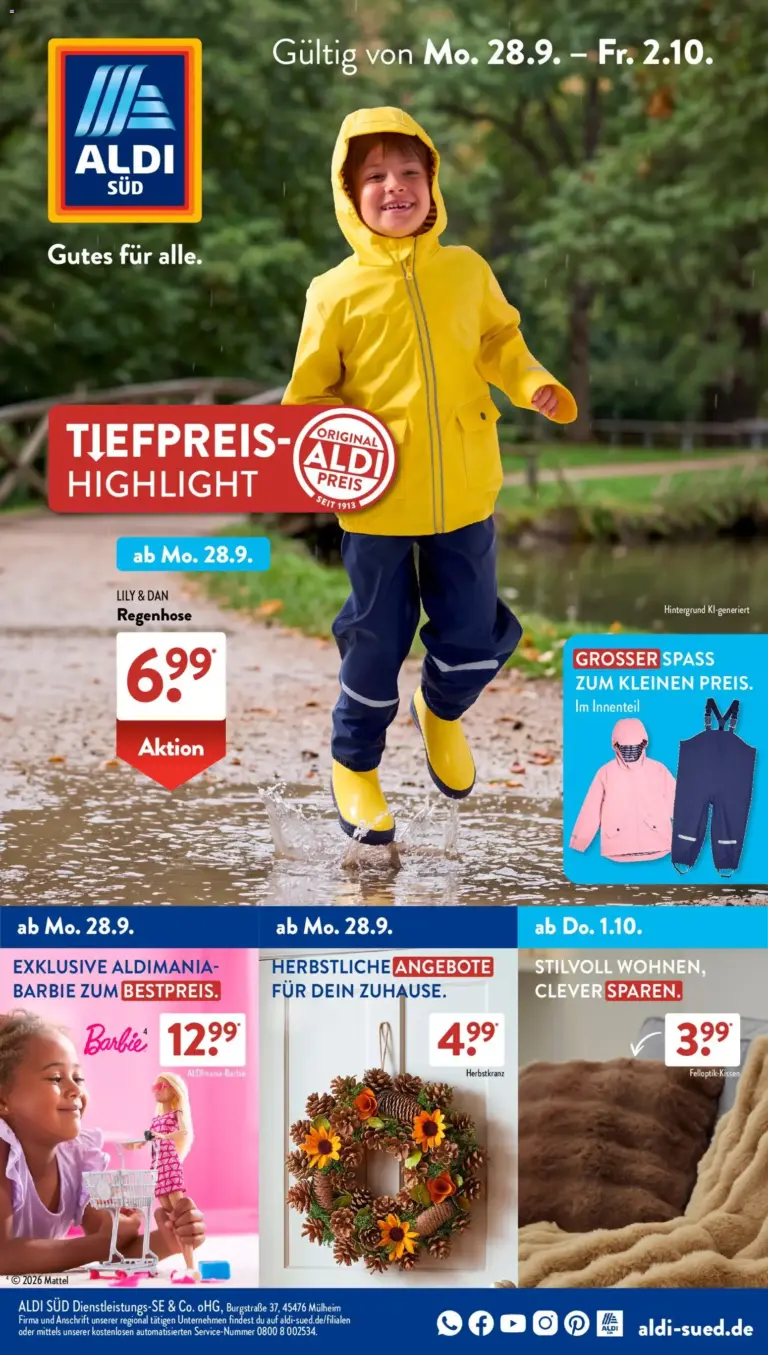 Aldi Süd Prospekt ab 28.09.2026 zum Blättern