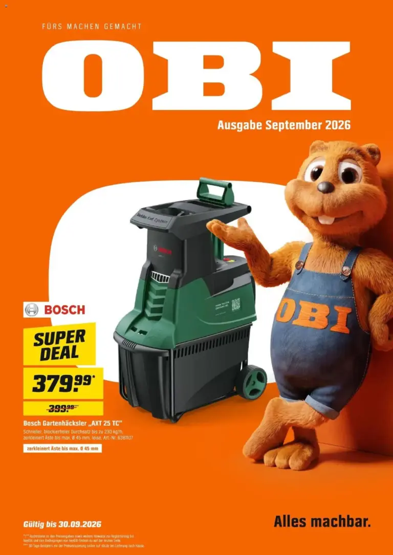 Obi Prospekt Rüsselsheim ab 01.09.2026 zum Blättern