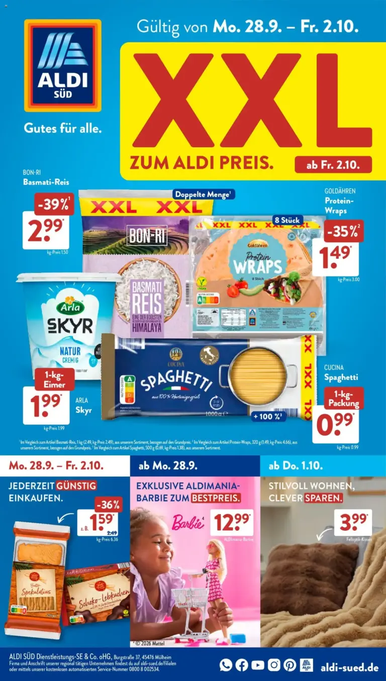 Aldi Süd Prospekt zum Blättern vom 28.09.2026 bis 02.10.2026
