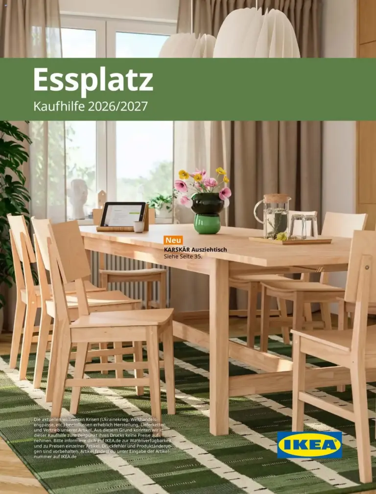 Ikea Essplatz zum Blättern vom 11.09.2026 bis 31.05.2027
