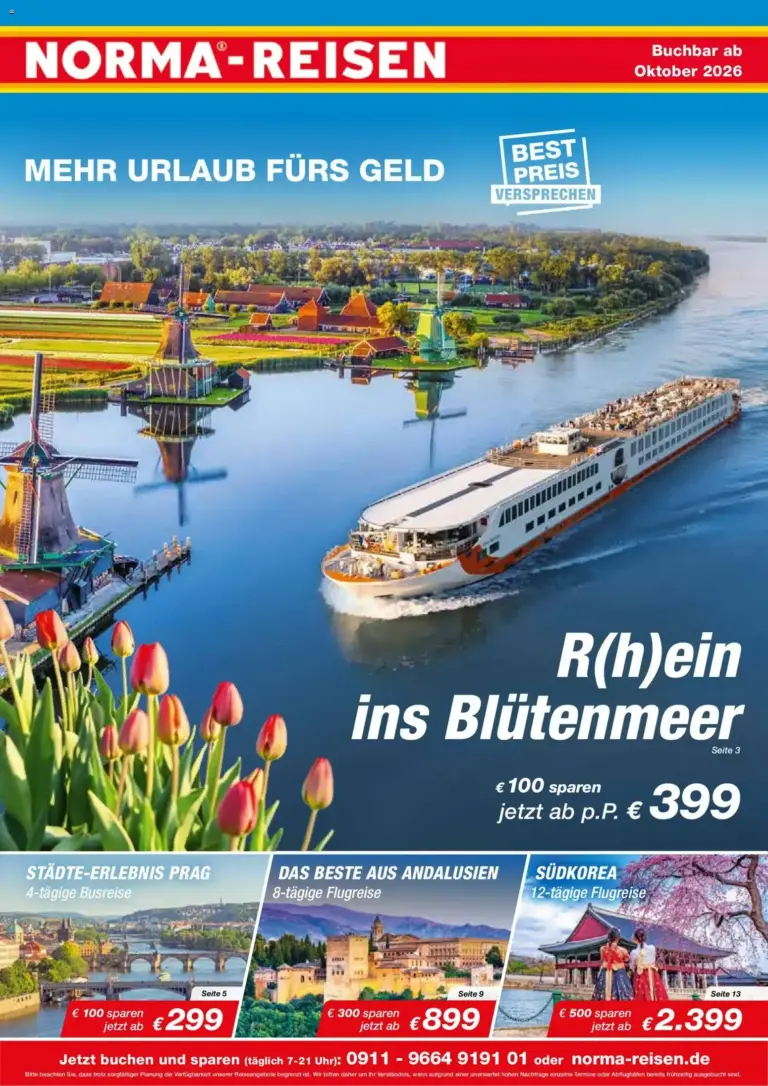 Norma Reisen zum blättern Angebote vom 01.10.2026 bis 31.10.2026