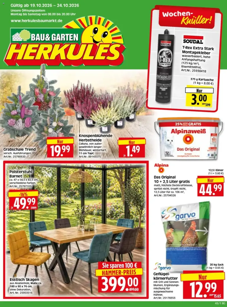 HERKULES Bau & Garten zum Blättern vom 19.10.2026 bis 24.10.2026