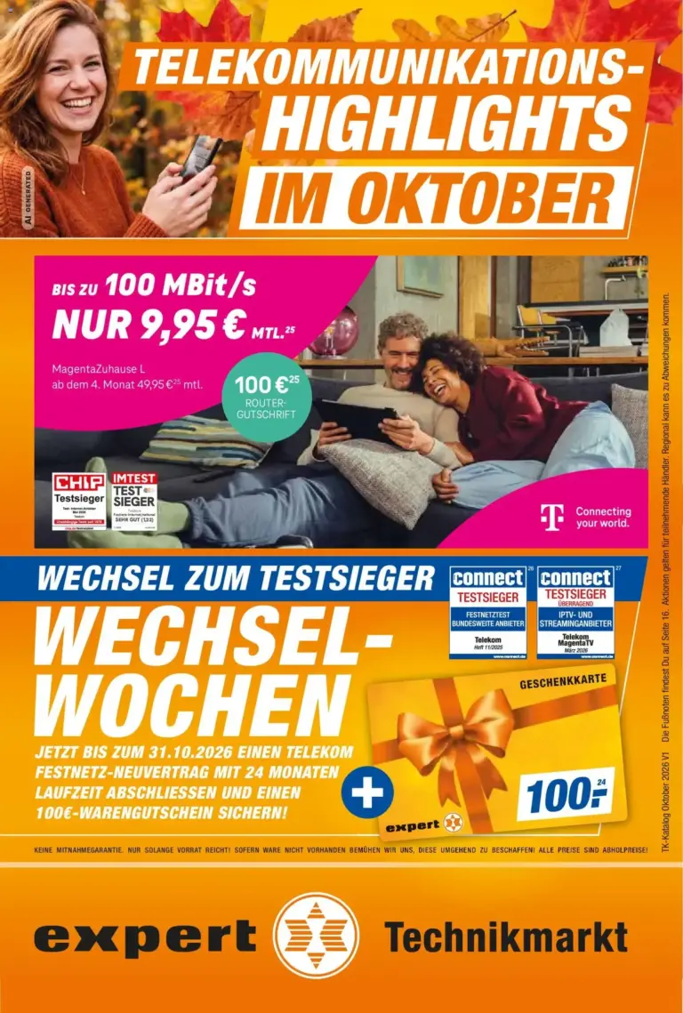 Expert Telekommunikations-Highlights im Oktober zum Blättern vom 01.10.2026 bis 31.10.2026