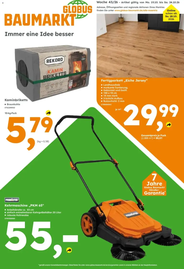 Globus Baumarkt Prospekt zum Blättern vom 19.10.2026 bis 24.10.2026