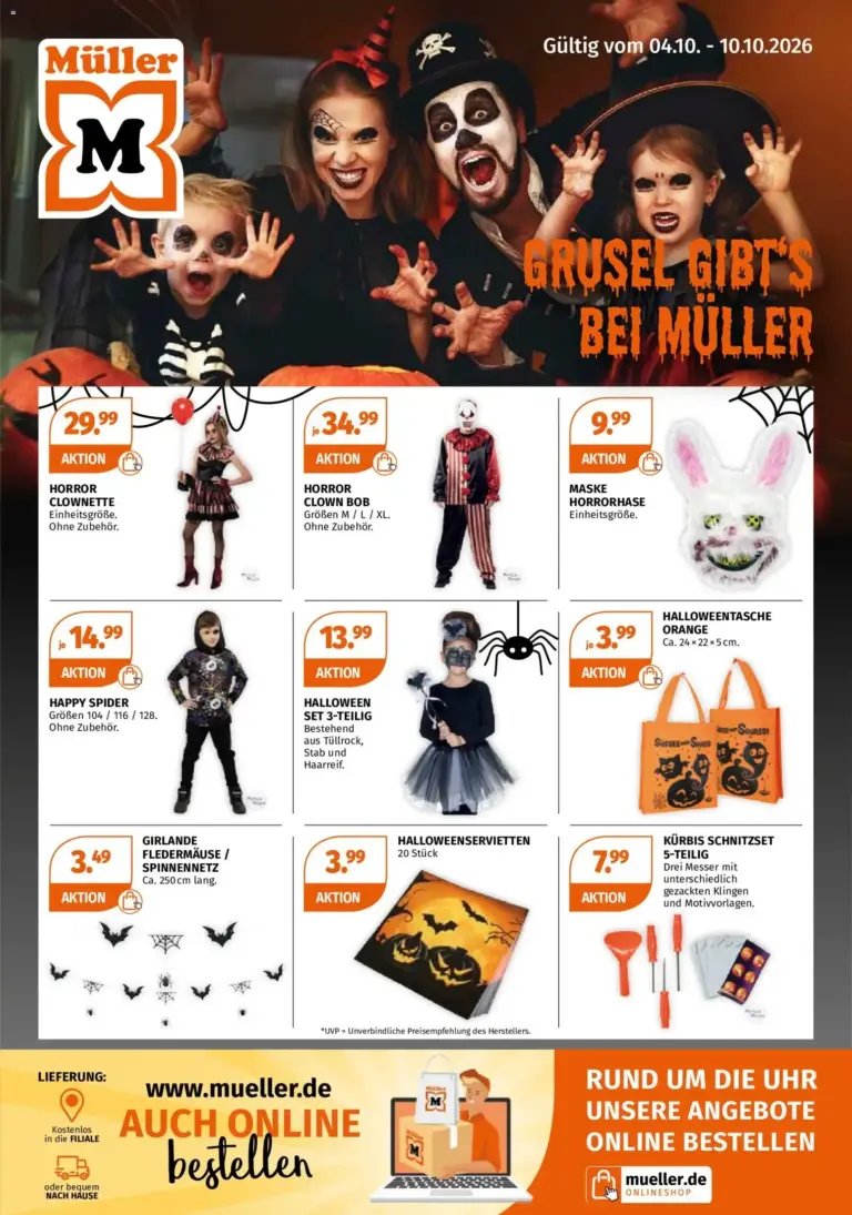 Müller Halloween-Highlights zum Blättern vom 04.10.2026 bis 10.10.2026