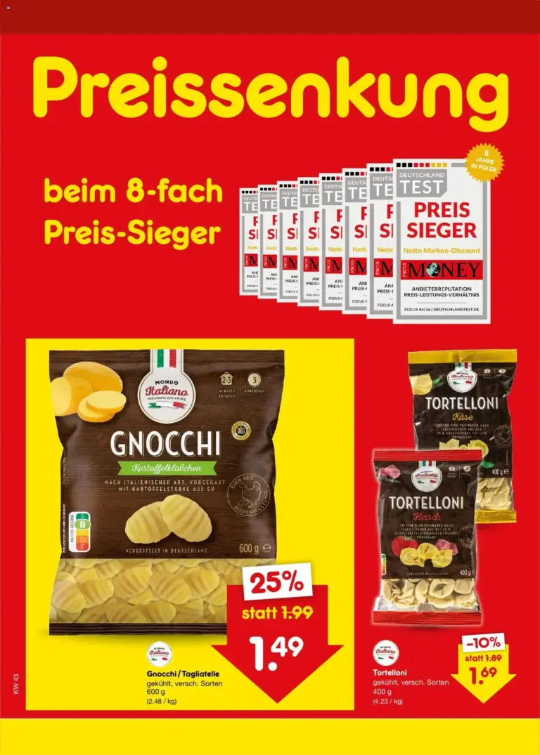 Netto Marken-Discount Preissenkung auf Dauer Angebote vom 19.10.2026 bis 25.10.2026