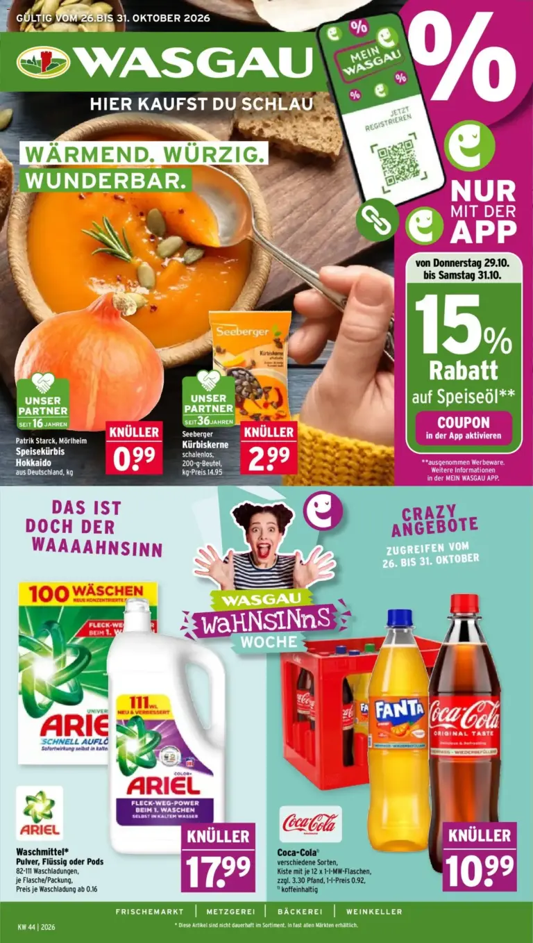 Wasgau Prospekt zum Blättern vom 26.10.2026 bis 31.10.2026