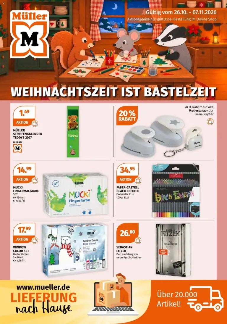 Müller Schreibwaren-Highlights zum Blättern vom 26.10.2026 bis 07.11.2026