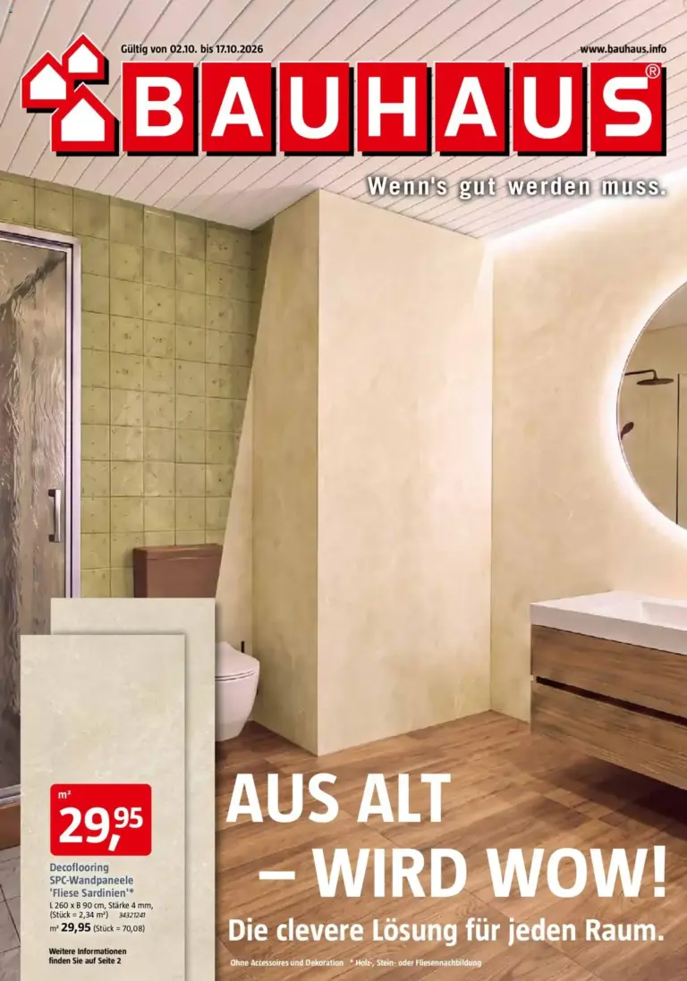 Bauhaus Prospekt zum Blättern vom 02.10.2026 bis 17.10.2026